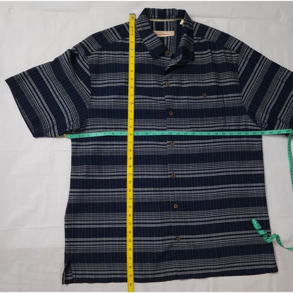 Tommy Bahama Men's Dark blue-plaid 100% silk Short sleeve L - Picture 8 of 8
